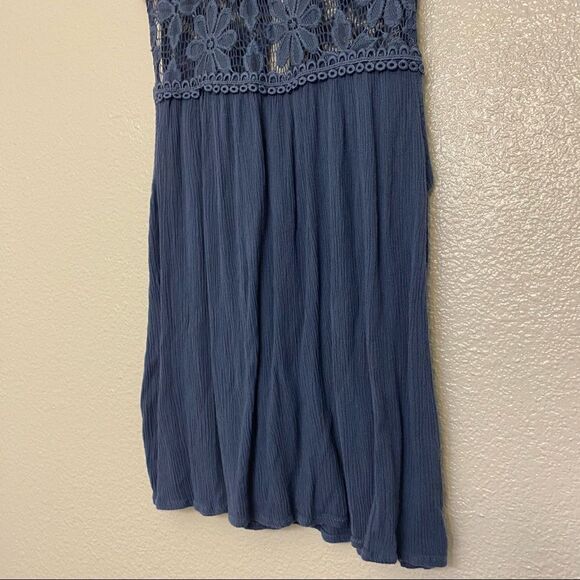 Wallflower Slate blue lace tank top sleeveless blouse-M - Picture 3 of 11